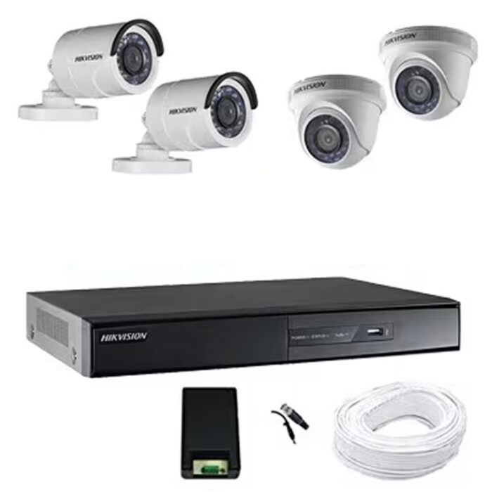 Hikvision 4 HD CCTV Camera Full Kit - 8 Channel DVR & 100m Cable