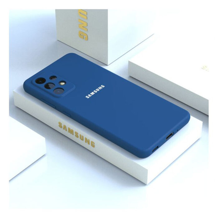 Samsung Galaxy A73 5G Silicone Back Cover Case – Blue & Black 1