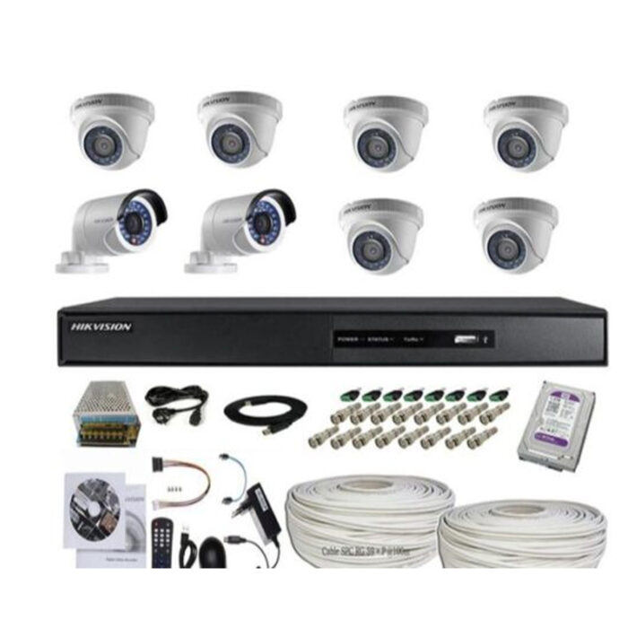 Hikvision 8-Channel 1080P Full HD CCTV Camera Kit – 1TB Storage, DVR, Night Vision, Complete Security System