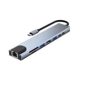 USB Type-C to HDTV 8-in-1 Multiport Adapter with HDMI, USB 3.0, SD/TF Card Reader, PD Charging, Ethernet