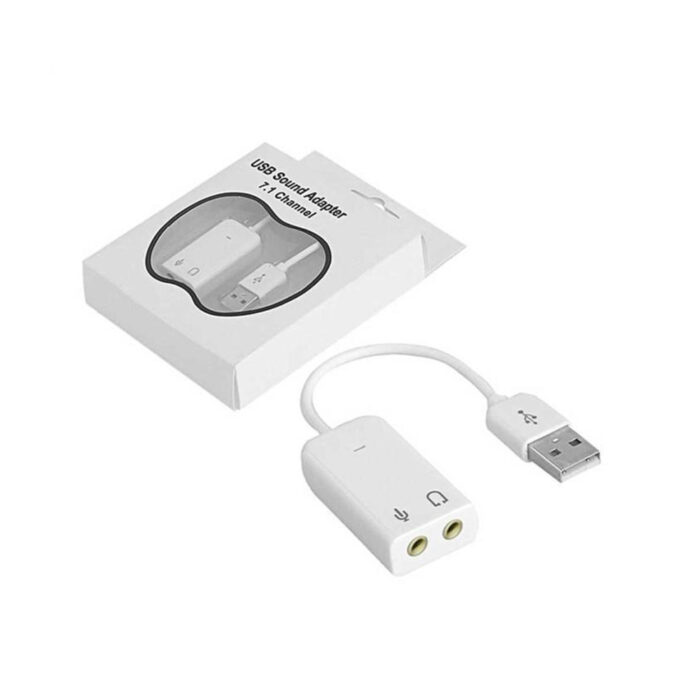 USB Virtual 7.1 Channel External Sound Adapter – White 2